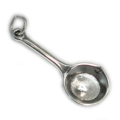 Frying Pan sterling silver charm .925 x 1 Cooking Pans Frier Fry charms A