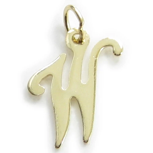Initial W Letter 9ct yellow gold charm .375 Letters Initials charms