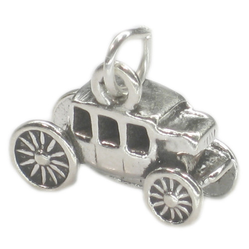 Stagecoach sterling silver charm .925 x 1 Cowboys charms