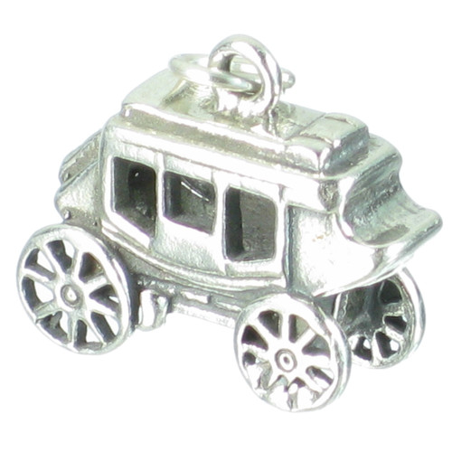 Stagecoach sterling silver charm .925 x 1 Stage Coach Cowboy charms