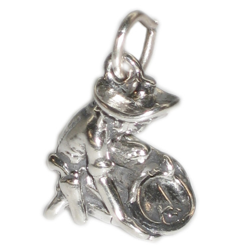 Gold panner panning sterling silver charm .925 Prospector charms