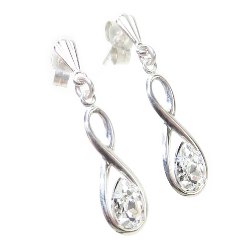Sterling silver drop earrings .925 x 1 pair