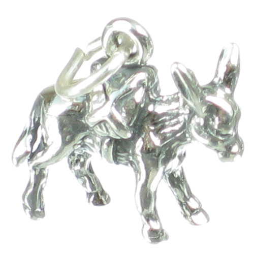 Pack Mule Donkey sterling silver charms .925 x 1 Mules Donkeys charms