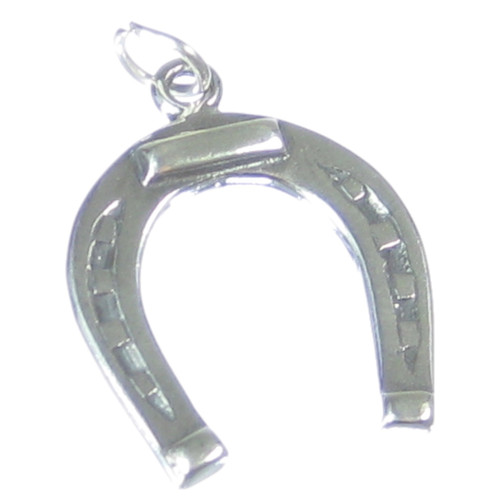 Horseshoe sterling silver large charm pendant .925 x 1 Lucky Horse Shoe
