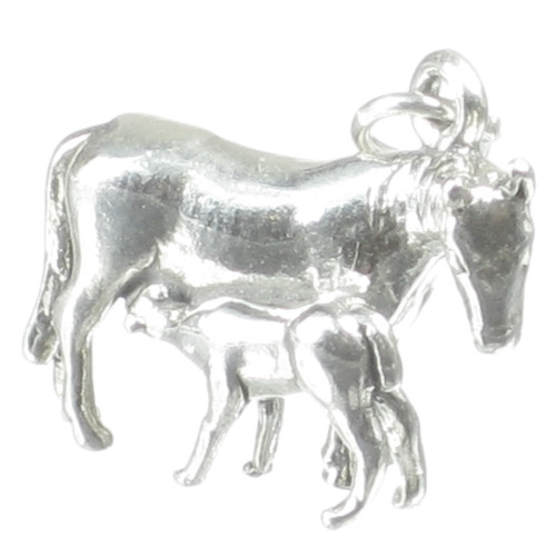 Horse with Foal sterlng silver charm .925 x1 Mare and Colt Horses charms