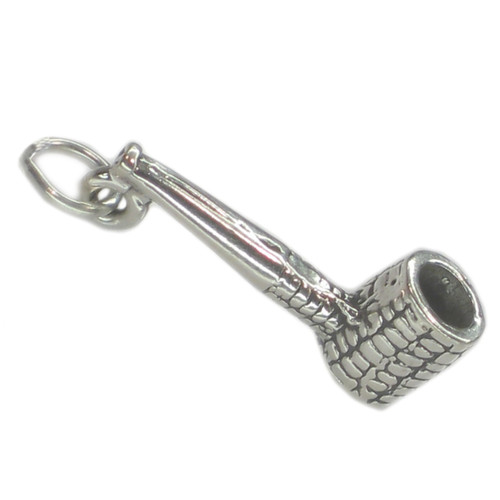 Corn Cob Pipe sterling silver charm .925 Pipes and Smoking charms