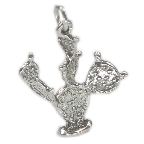 Cactus prickly pear sterling silver charm .925 x 1 Deserts charms