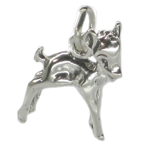 Fawn - Baby Deer sterling silver charm .925 Fawns charms