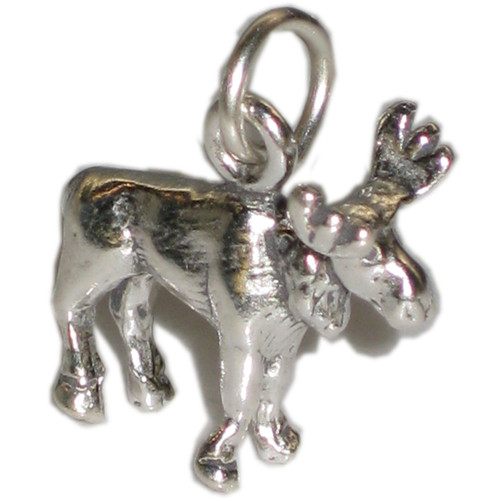 Moose sterling silver charm .925 x 1 Elk Elks Animal charms G