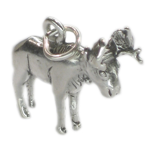 Moose sterling silver charm .925 x 1 Elk Elks Animal charms A