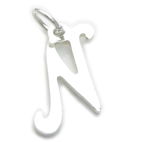 Letter N Initial sterling silver charm .925 Letters Initials charms
