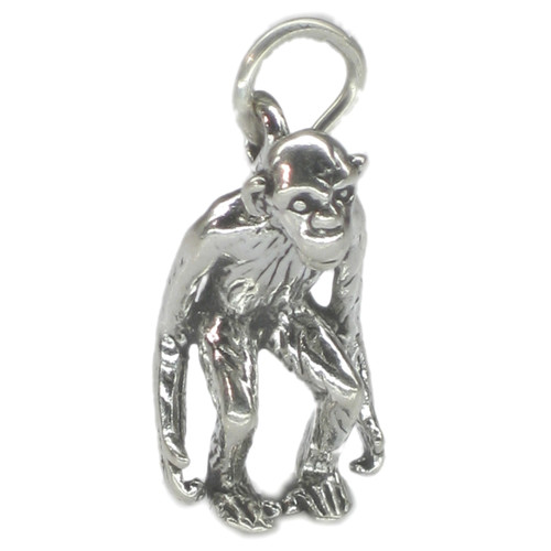 Chimpanzee sterling silver charm .925 x 1 Monkeys and Apes charms