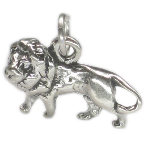 Lion sterling silver charm Big Cat .925 Lion charms