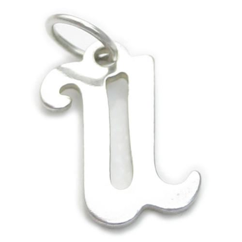 Letter U Initial sterling silver charm .925 Letters Initials charms