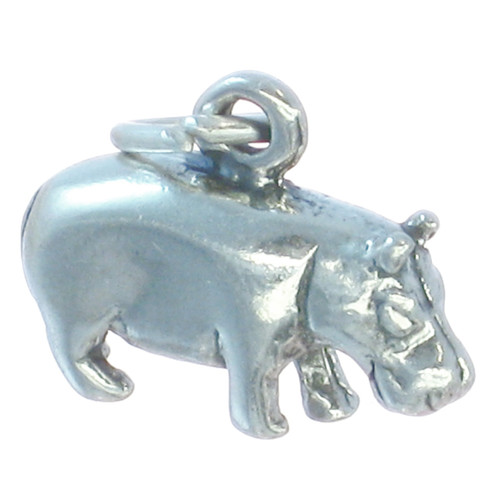 Hippopotamus sterling silver charm .925 Hippo Hippos charms A1