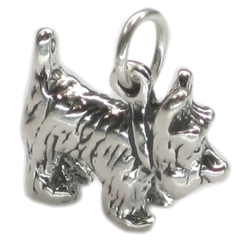 Scottish Terrier Dog sterling silver charm .925 x 1 Terriers dogs charms
