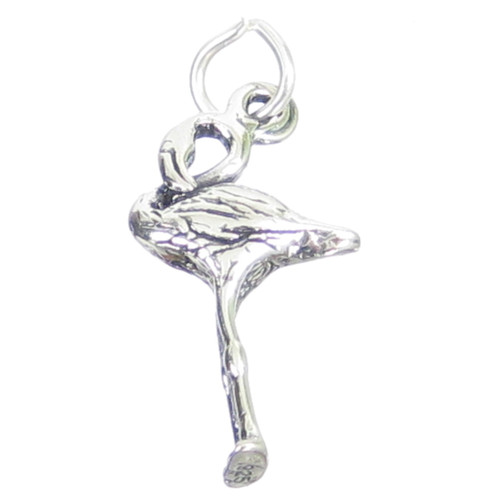 Flamingo sterling silver charm .925 x 1 Flamingos Bird Birds charms