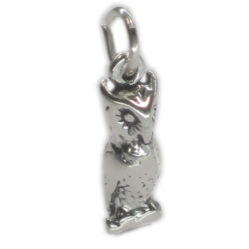 Owl bird sterling silver charm .925 Owls Birds charms