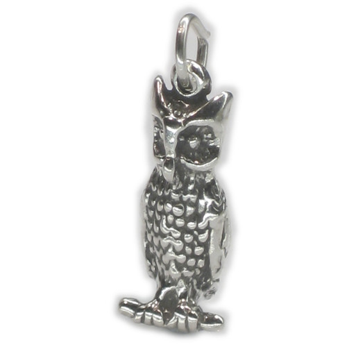 Owl bird sterling silver charm .925 x 1 Owls Birds charms A