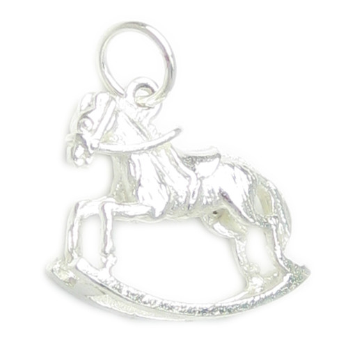 Rocking Horse sterling silver charm .925 x 1 Nursery child charms