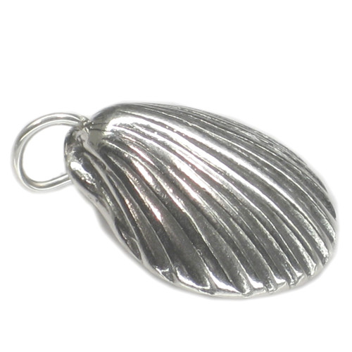 Seashell sterling silver charm .925 x 1 Oyster Sea Shell charms