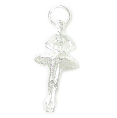 Ballerina sterling silver charm .925 x 1 ballet dancing dancer charms
