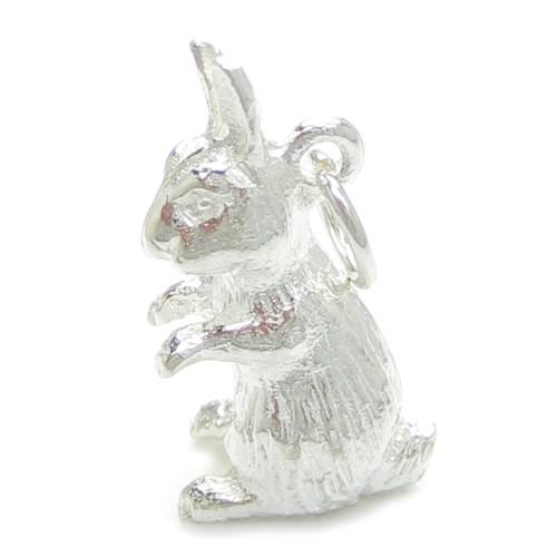 Rabbit sterling silver charm .925 x 1 Rabit Bunny Rabbits Hares charms