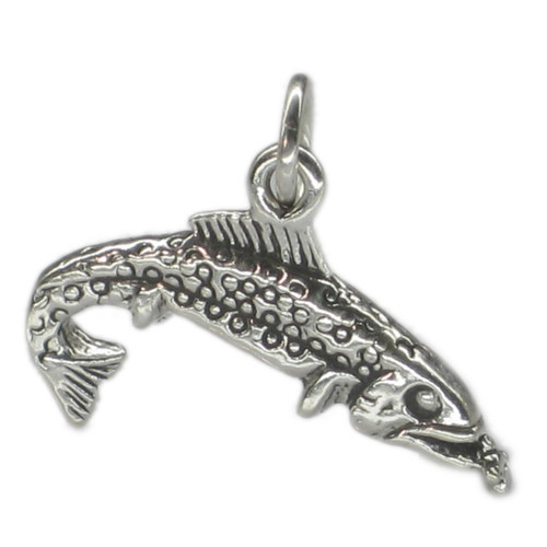 Trout sterling silver charm .925 x 1 Fishing Fish Fisherman charms
