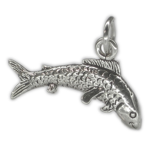 Trout Fish sterling silver charm .925 x 1 Fishing Fisherman charms