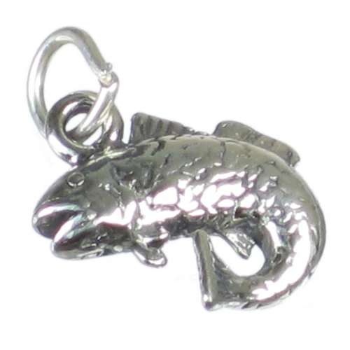 Bass fish sterling silver charm .925 Fishes Fishing Fisherman charms