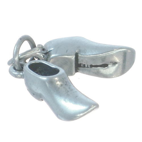 Clogs Pair Shoes sterling silver charm .925 x1 Holland Dutch clog charms