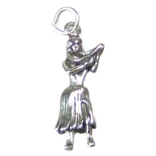 Hula Dancer sterling silver charm .925 x 1 Hawaii Holiday charms A1