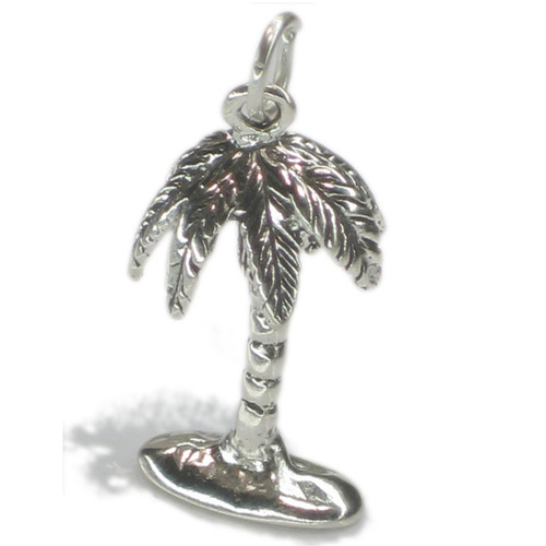 Palm tree sterling silver charm .925 x 1 Palms Trees holidays C