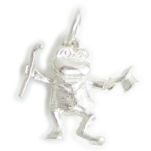 Frog dancing sterling silver charm .925 Dancer frogs charms
