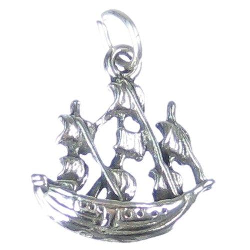 USS Jamestown Ship sterlng silver charm .925 x1 US American Ships charms