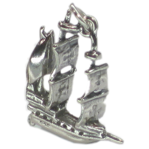 Pirate Ship Galleon sterling silver charm .925 x 1 Ships and Galleons