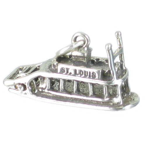 Saint Louis showboat paddle boat sterling silver charm .925 Boats