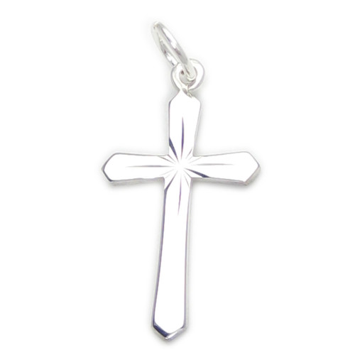 Diamond Cut sterling silver cross pendant .925 x 1 Crosses pendants A1