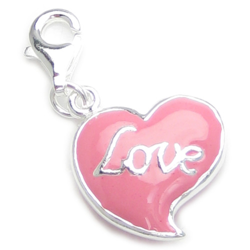 Love Heart sterling silver charm .925 x 1 Loving Hearts charms