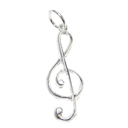 Treble clef sterling silver charm .925 x 1 Music Notes charms