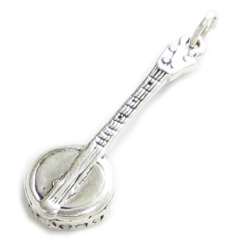 Banjo sterling silver charm pendant .925 Banjos Music charms