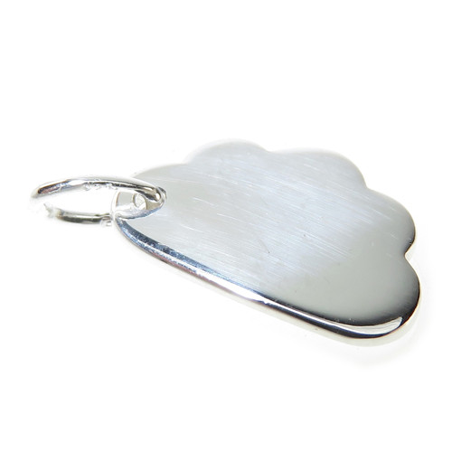 Cloud plain disc sterling silver charm pendant .925 x 1 Discs charms