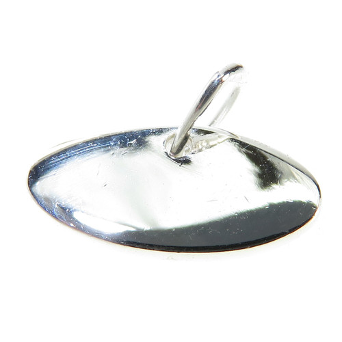 TINY Oval Engravable Disc sterling silver charm .925 x 1 discs charms