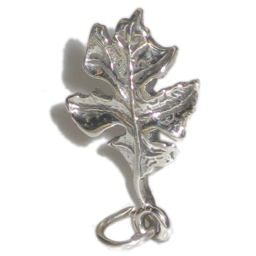 Oak Tree Leaf sterling silver charm .925 Trees Leaves charms