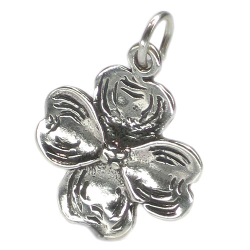 Dogwood Blossom flower sterling silver charm .925 Dog Wood flowers