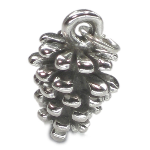 Pine Cone sterling silver charm .925 x 1 Pines Cones charms C1