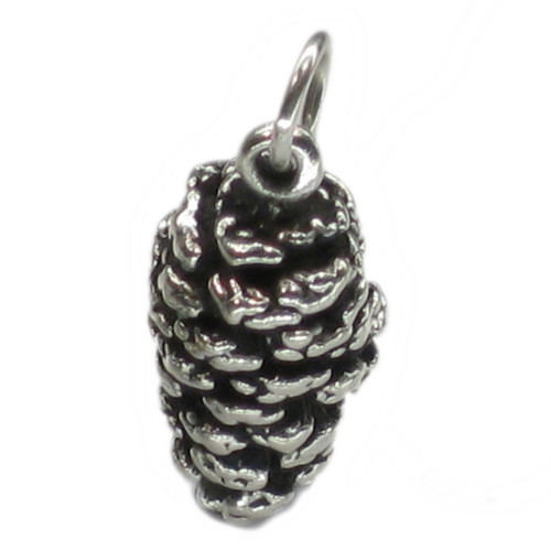Pine Cone sterling silver charm .925 x 1 Pines Cones charms D1