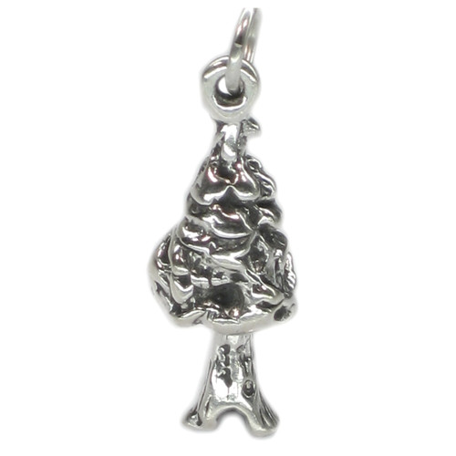 Redwood Tree sterling silver charm .925 x 1 Trees charms