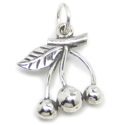 Cherries sterling silver charm .925 x 1 Cherry charms