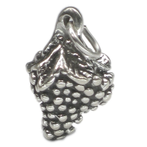 Grapes sterling silver charm .925 x 1 Grapes wine and fruit charms